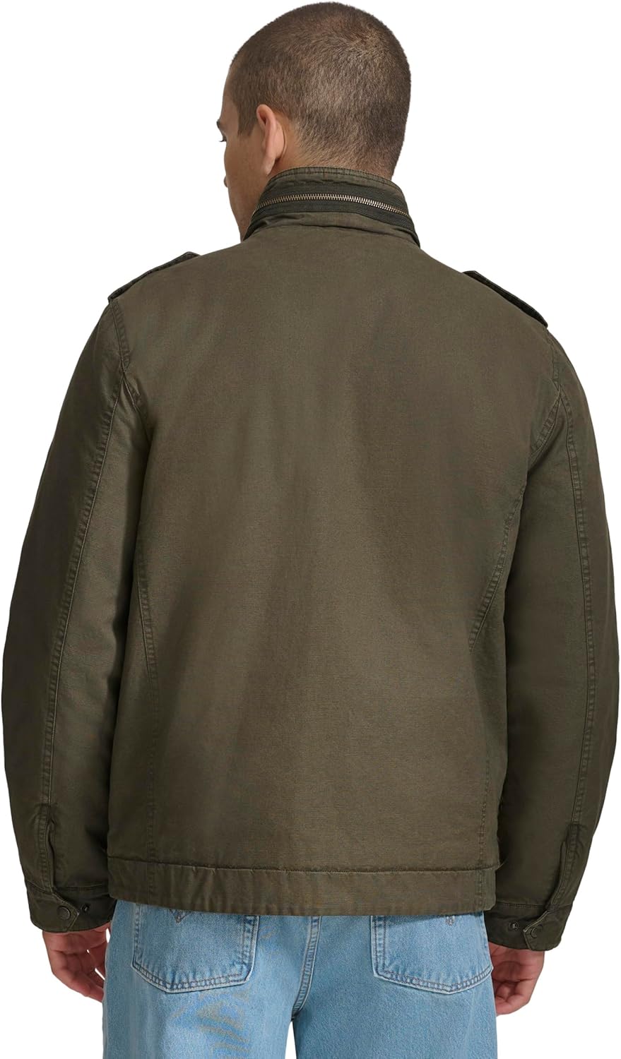 Mens Washed Cotton Military Jacket (Regular & Big & Tall Sizes) - Image 4